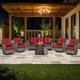 Option Grey Wicker Red Cushion