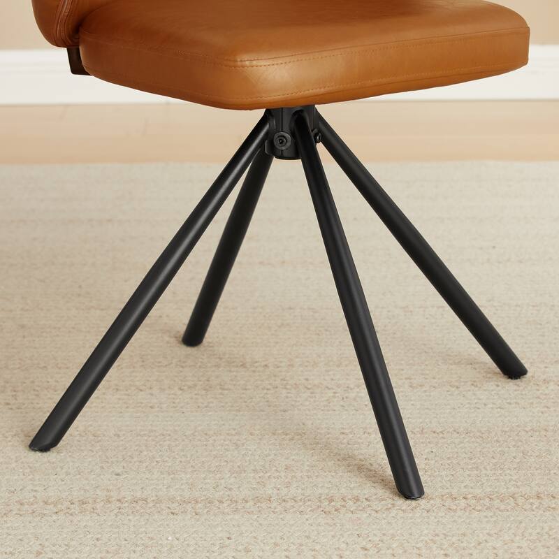 Art Leon Swivel Upholstered Dining Chair with Metal Base