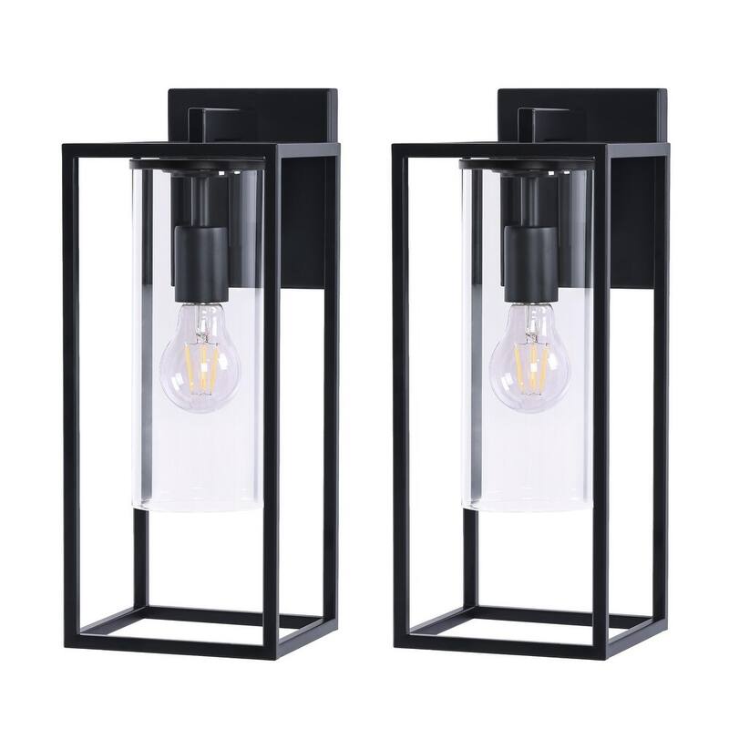 2 Pack Outdoor Wall Lights, Outdoor Wall Lantern with Glass Shade