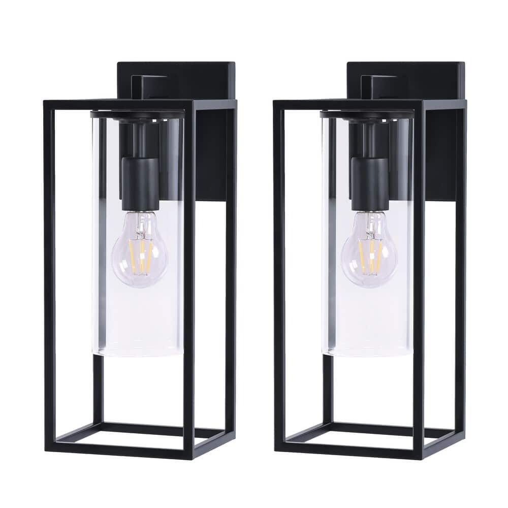 2 Pack Outdoor Wall Lights, Outdoor Wall Lantern with Glass Shade
