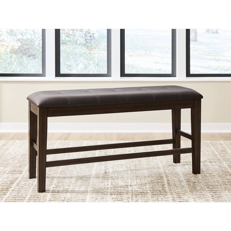 Signature Design by Ashley Ralene Brown Counter Height Dining Bench - 50" W x 16" D x 26" H - Dark Brown