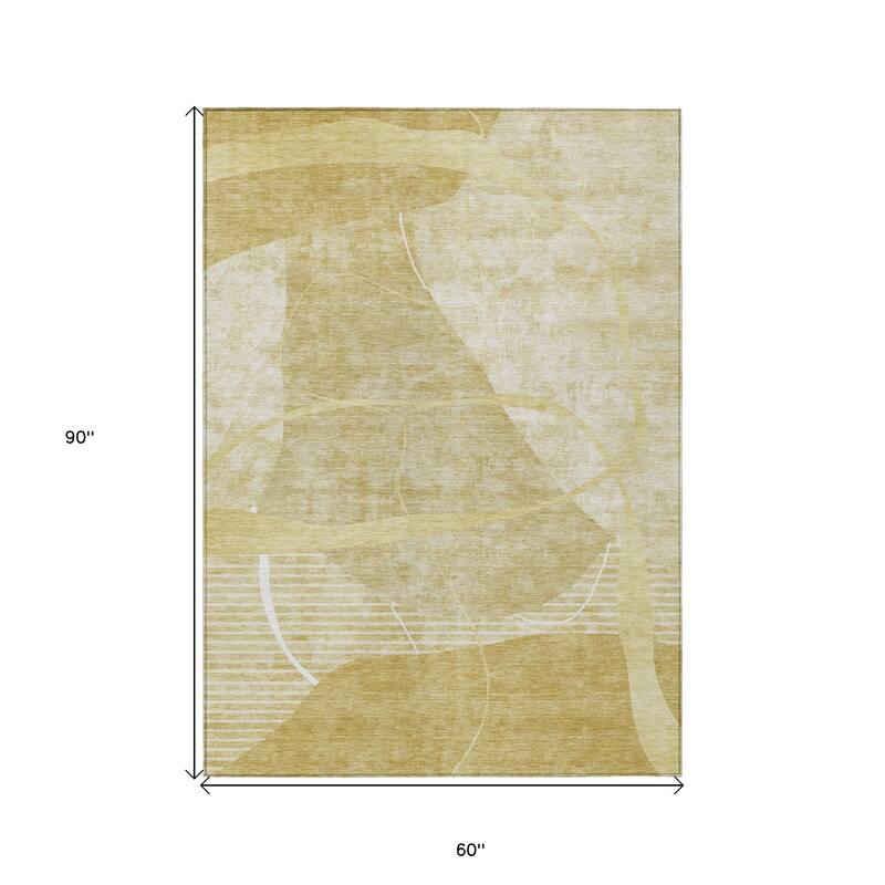 HomeRoots Abstract Transitional Rectangle Outdoor Rug