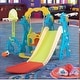 preview thumbnail 4 of 32, 5 in 1 Long Slide w/ Basketball Hoops,Football gate,Ringtoss,Swing Set Blue+Yellow
