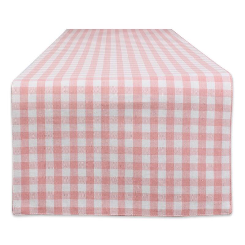 DII Pink & White Reversible Gingham Buffalo Check Table Runner