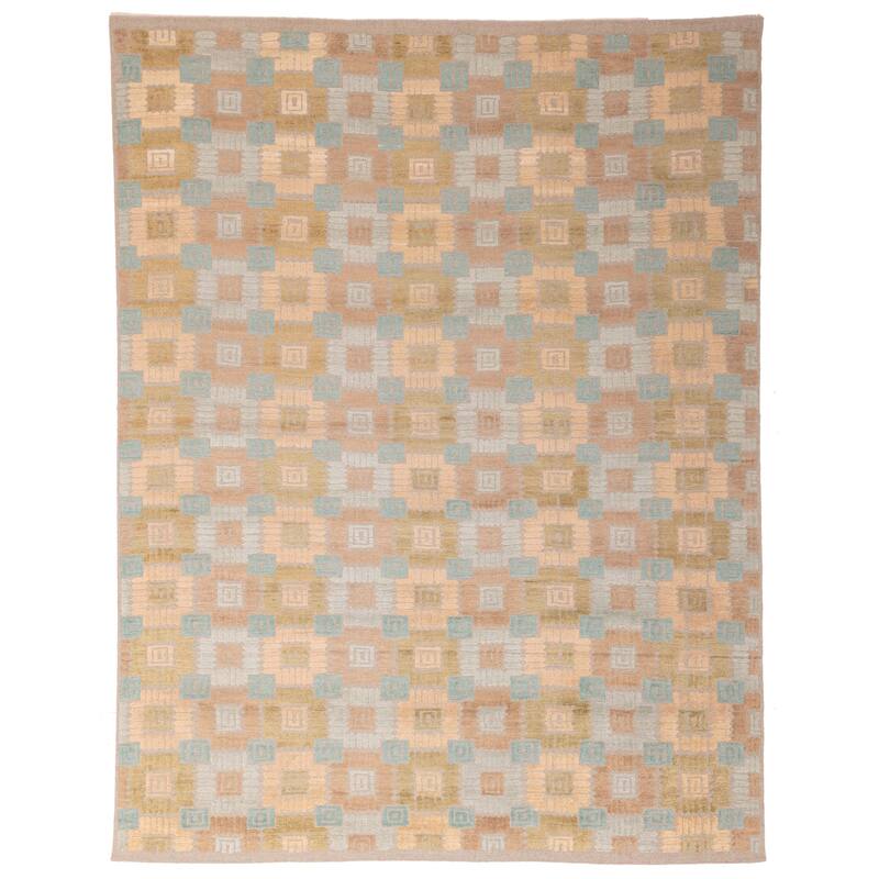 ECARPETGALLERY Hand-knotted Tangier Light Blue, Sky Blue Viscose, Wool Rug - 9'1 x 11'10