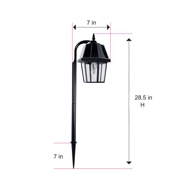 Shepherd Hook 80 Lumen Solar Warm White LED Pathway Landscape Light
