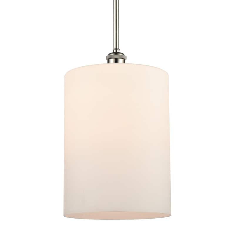 Innovations Lighting 516-1S-14-9-L Cobbleskill Pendant Cobbleskill 9" - Matte White / Polished Nickel
