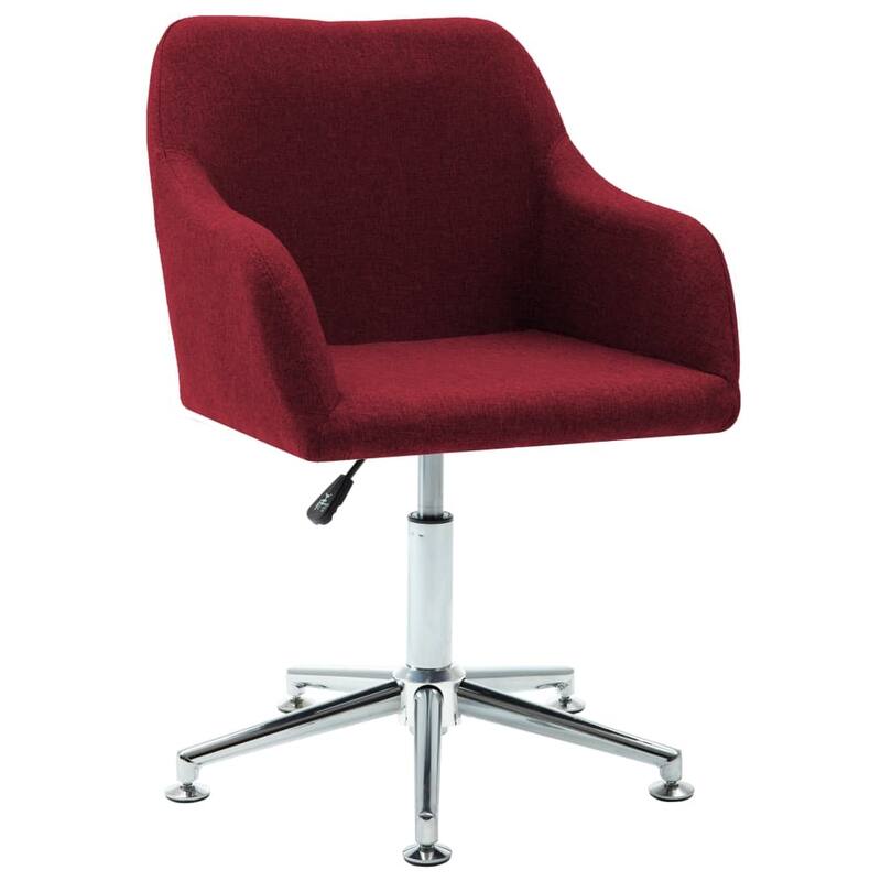 vidaXL Dining Chair 360 Degrees Swivel Accent Desk Chair with Arms Fabric - 21.7" x 20.9" x (30.7"-36.2")