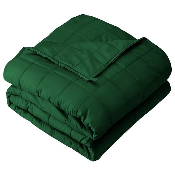 Bare Home Weighted Sensory Blanket - 80"x87" - 25lbs - Cotton Forest Green