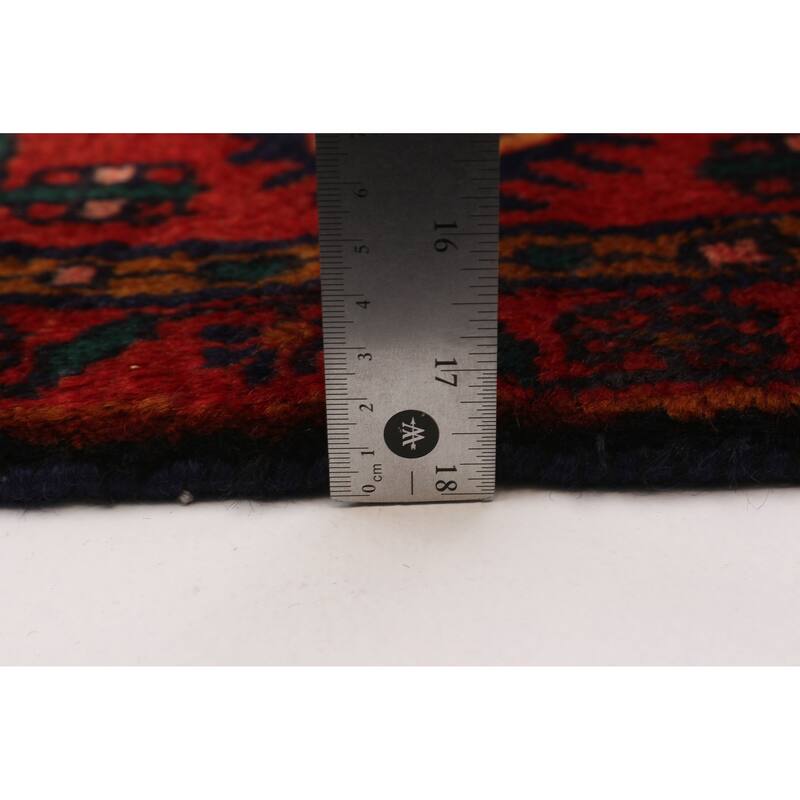 ECARPETGALLERY Hand-knotted Andelz Navy, Red Wool Rug - 3'8 x 13'5