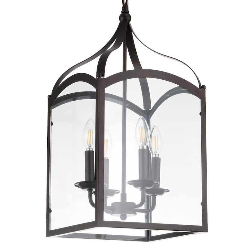 Ruth 11" 4-light Lantern Metal/Glass LED Pendant by JONATHAN Y