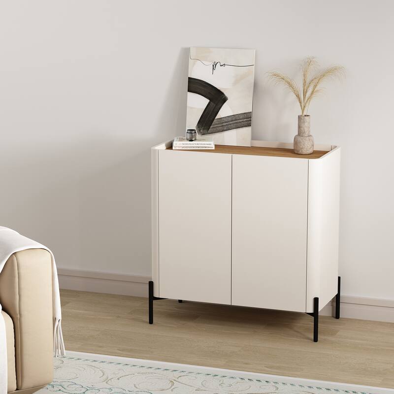 Manhattan Comfort Abbey 32" Accent Cabinet - Maple and Off White