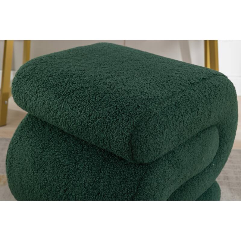 S-shape Teddy Fabric Ottoman