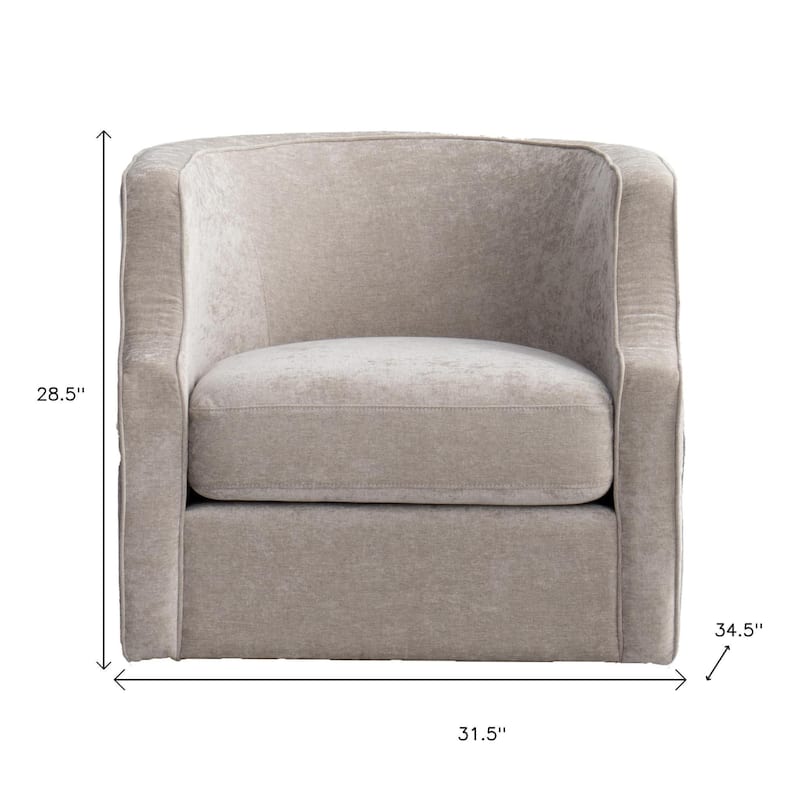 HomeRoots 32" Beige Fabric Upholstered Arm Chair - 31.50 in. x 28.50 in. x 34.50 in.