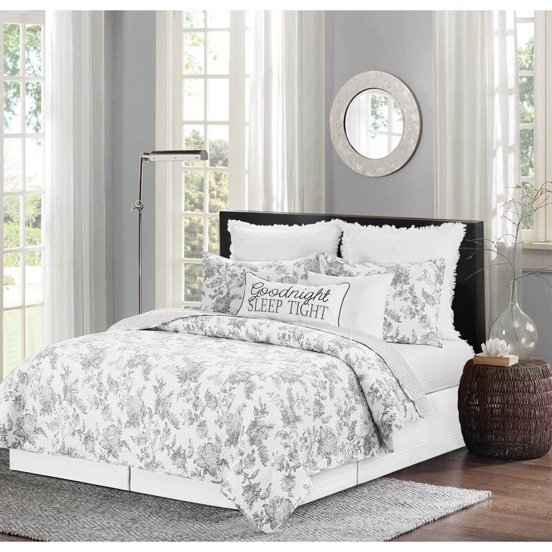 Miriam Quilt Set Collection - Grey - King