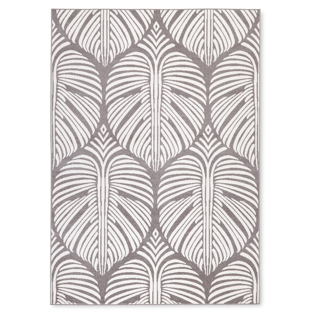 TOMMY BAHAMA Lanai Palm Leaves Indoor Outdoor Area Rug, Leaf Tropical Design, UV Fade Resistant