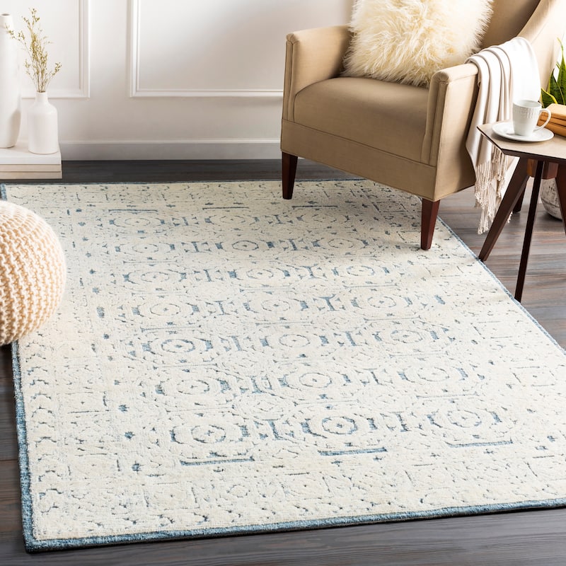 The Gray Barn Great Smials Handmade Wool Farmhouse Area Rug - Ice Blue - 5' x 7' 6"