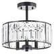 preview thumbnail 4 of 17, CO-Z 12" Modern 3-Light Crystal Semi Flush Mount Chandelier with Drum Shade Bronze