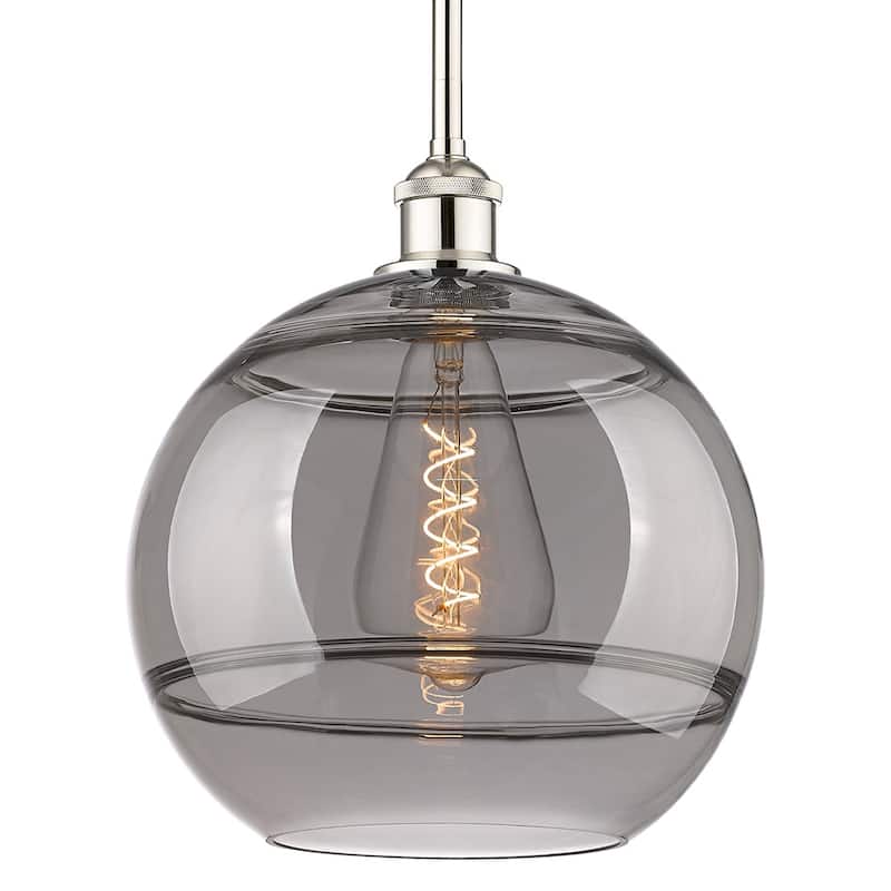 Innovations Lighting 616-1S 13 12 Rochester Pendant Rochester 12" Wide - Polished Nickel / Light Smoke