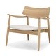 preview thumbnail 2 of 10, Mercana Haggen Light Brown Oak Wood w/ Cream Fabric Accent Chair - 27.6L x 26.8W x 28.4H