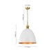 preview thumbnail 25 of 23, Mid-Century Modern 1-Light Bell Dome Large Pendant Light 17.7in