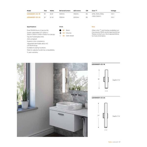 Nobel One 5CCT Black LED Bathroom Vanity Light Bed Bath Beyond
