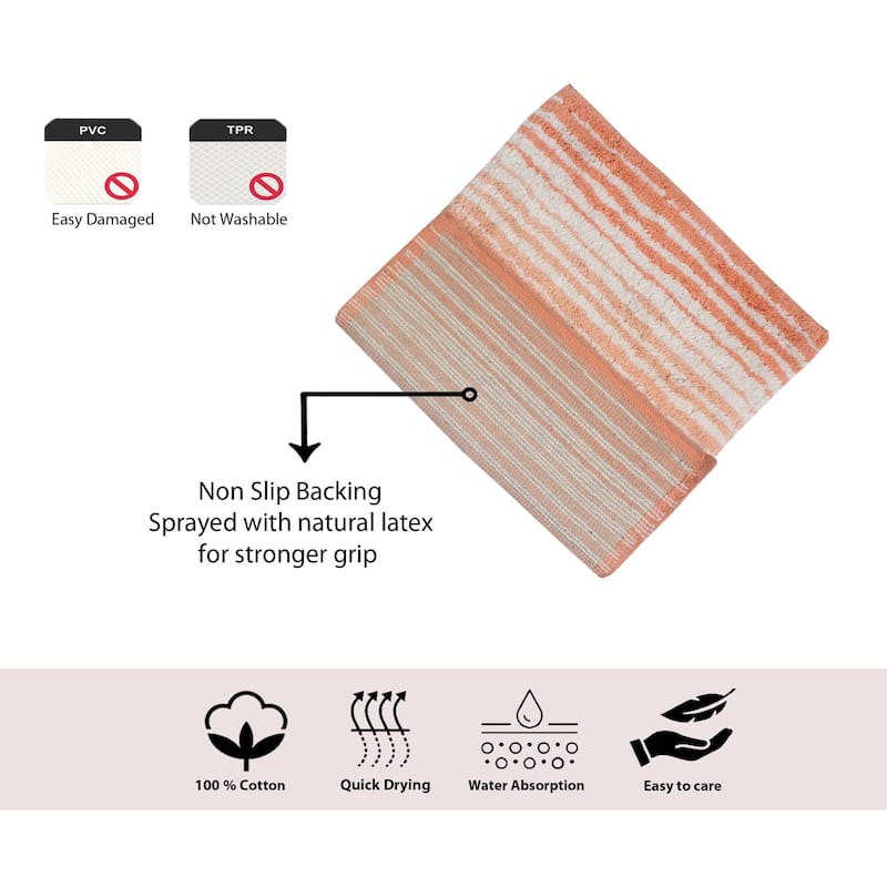 Gradiation Collection Absorbent Cotton Machine Washable Bath Rug