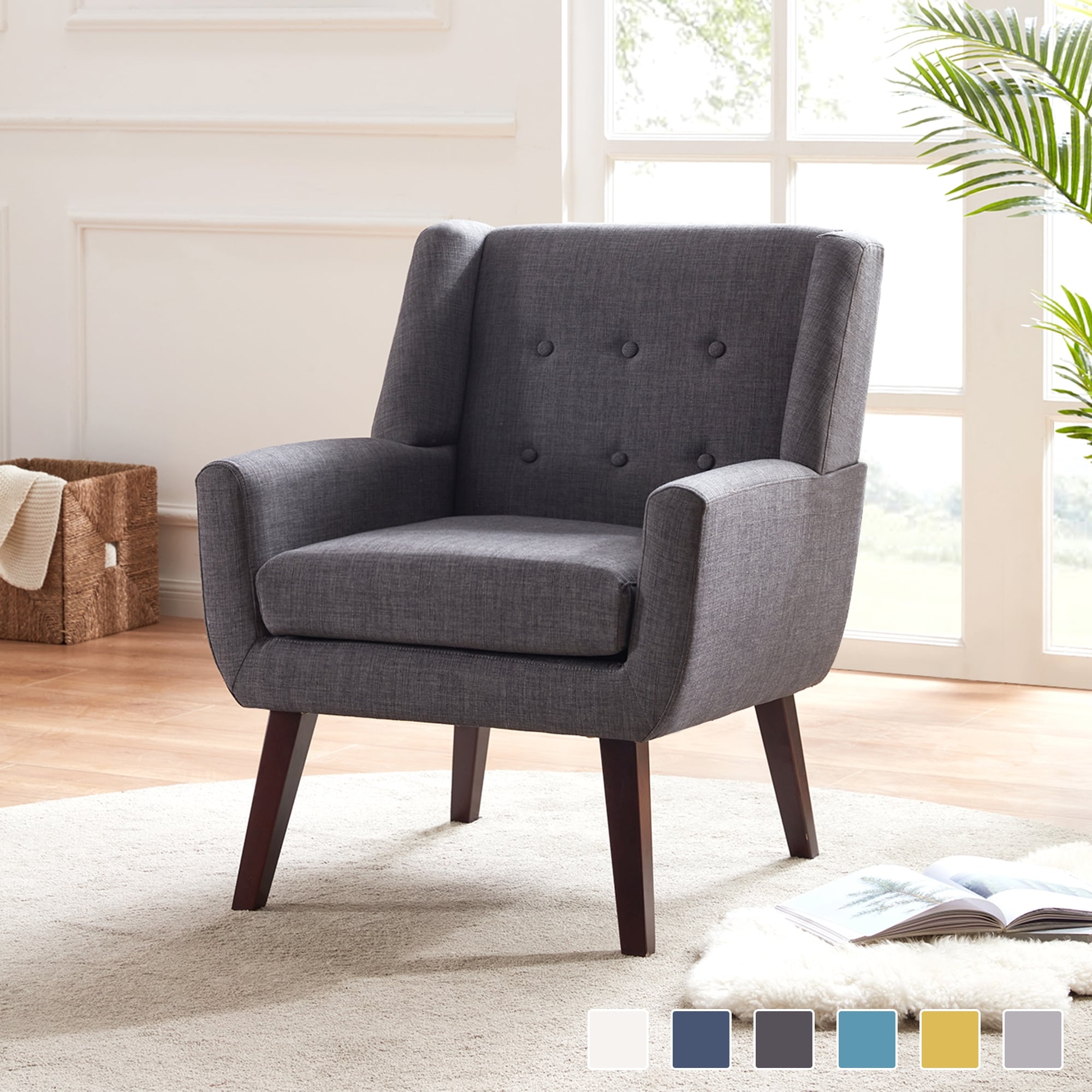 Grey best sale upholstered armchair