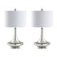 preview thumbnail 7 of 46, Ames 25.5" Glass Teardrop LED Table Lamp, Mercury Silver/Chrome (Set of 2) by JONATHAN Y