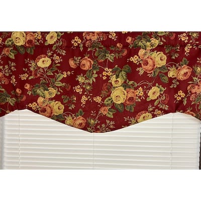 Kensington Rose in burgundy shaped valance