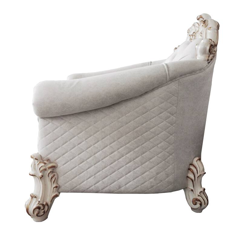 Casada Two Tone Ivory and Antique Pearl Chair with 2 Pillow