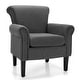preview thumbnail 2 of 14, Costway Modern Upholstered Fabric Accent Chair w/ Rubber Wood Legs - 31.5'' x 31'' x 36'' Dark Gray