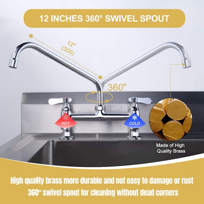 WOWOW Minimalist Bridge-Style Desk-Mounted Dual-Handle Faucet