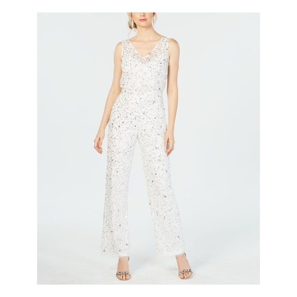 adrianna papell black and white jumpsuit