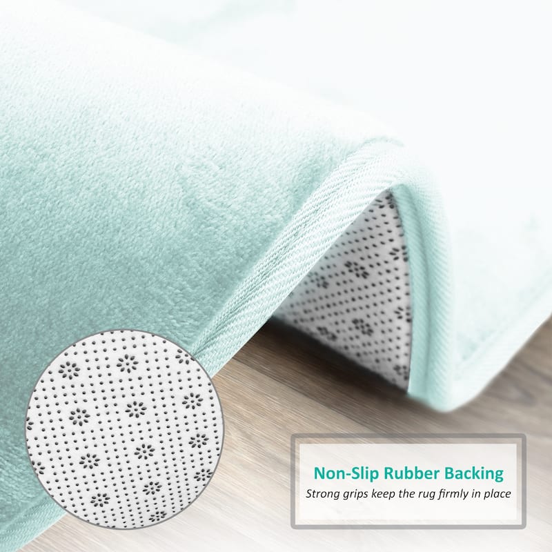 Clara Clark Ultra Soft Plush Bathroom Rug - Non-Slip, Velvet, Memory Foam Bath Mat - Set of 2