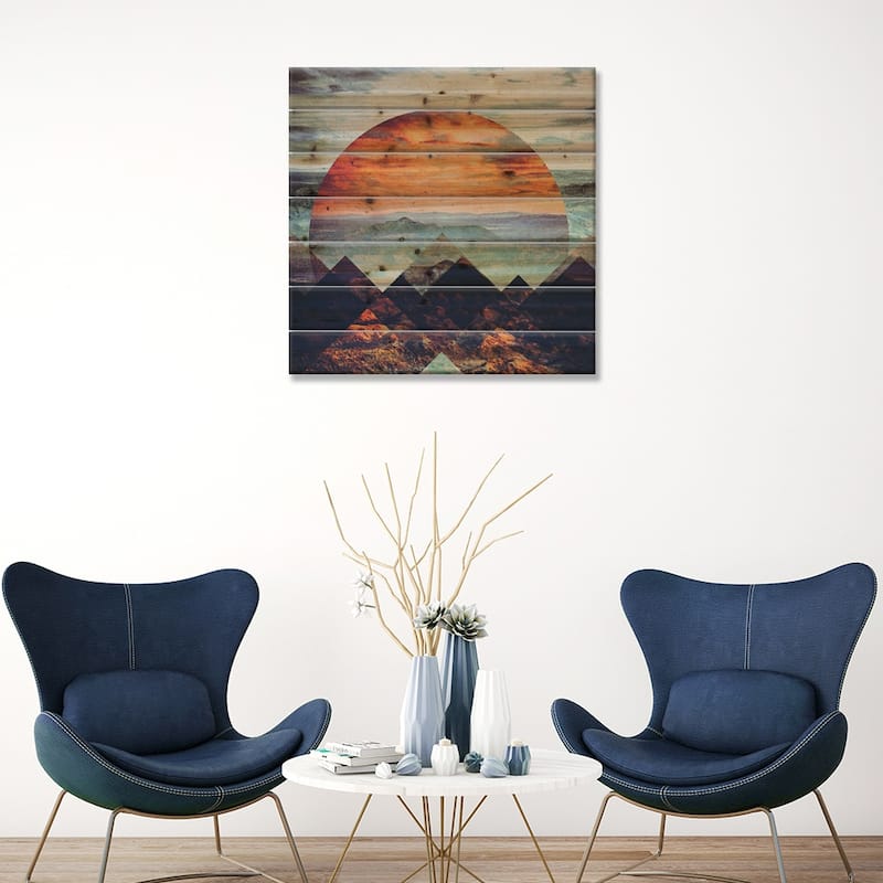 Fractions B02 Print On Wood by Seamless - Multi-Color