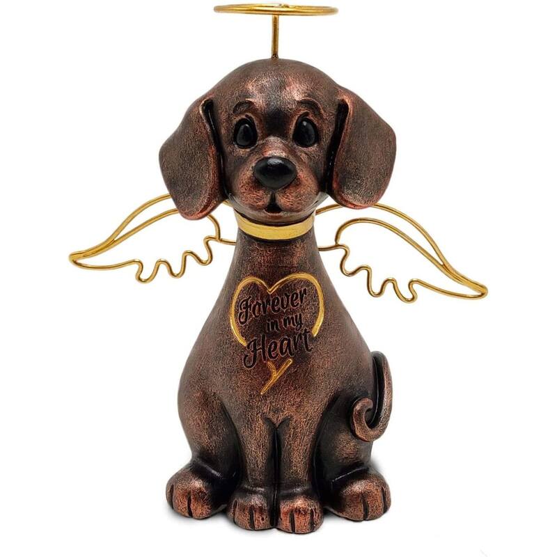 Pet Memorial for Dogs Sympathy Gift for Loss of Dog Angel Statue - Bronze