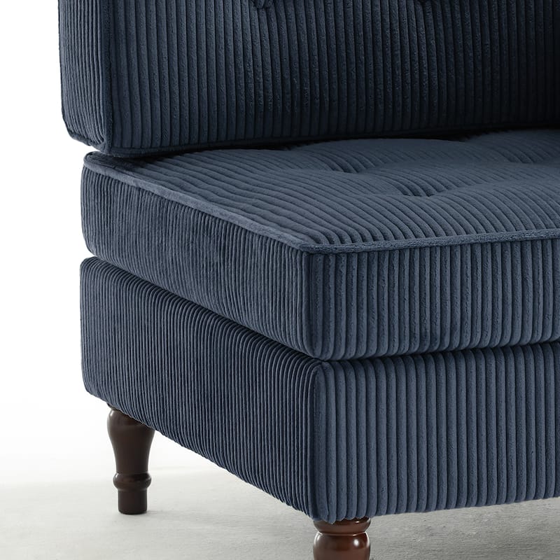 32.57" W Upholstered Corduroy Corner Accent Chair