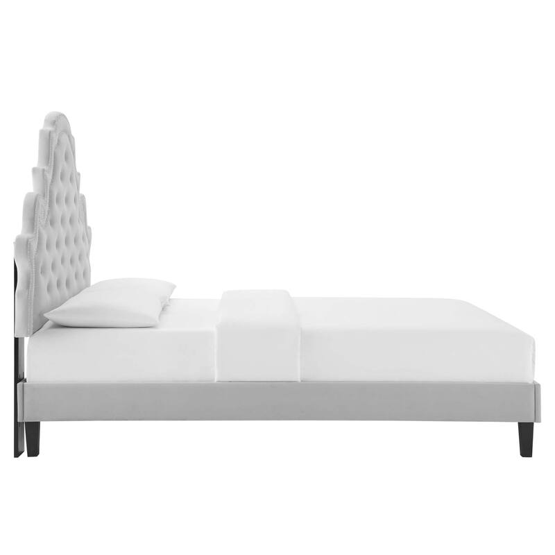Gwyneth Tufted Performance Velvet Queen Platform Bed