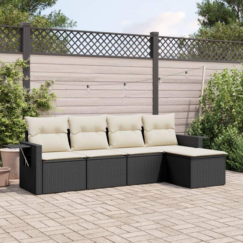 vidaXL Garden Sofa Set Black - 21.7 x 21.7 x 14.6