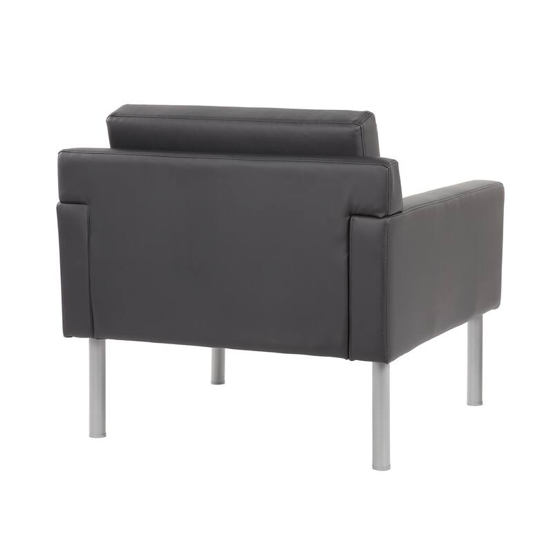 Boss Black Antimicrobial Vinyl Lounge Chair