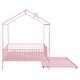 preview thumbnail 6 of 25, House-Shaped Metal Full Size House Bed with Fence and Twin Trundle