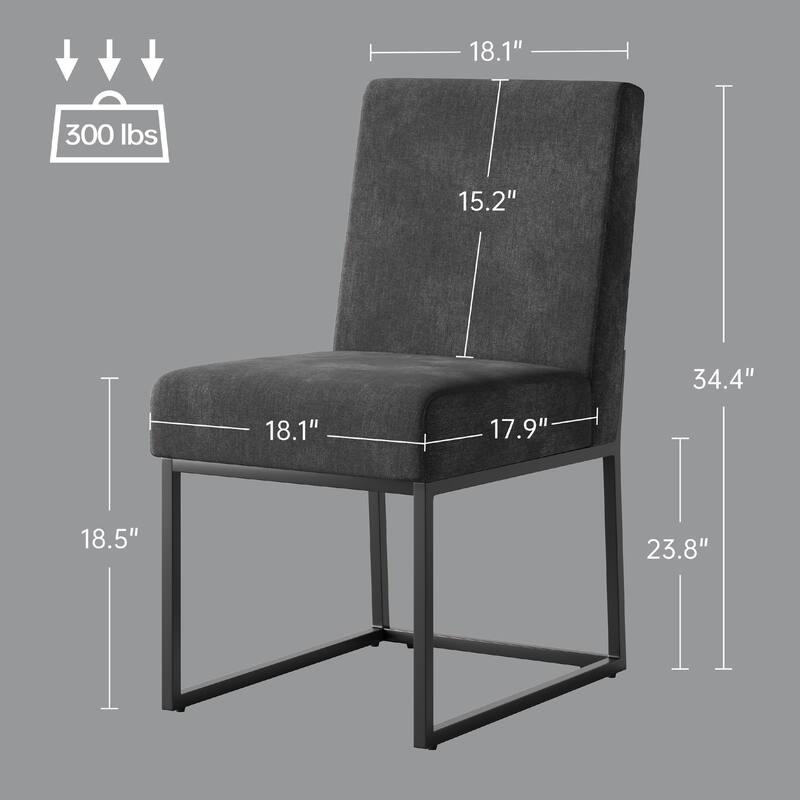 Mid Century Modern Dining Chair with Black Metal Legs