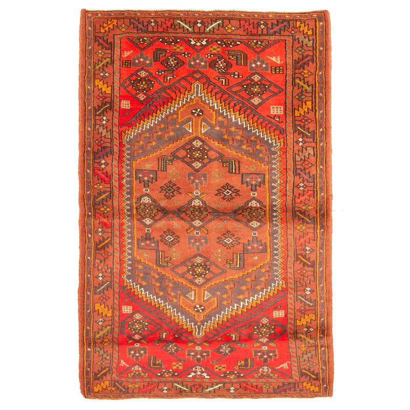 ECARPETGALLERY Hand-knotted Andelz Red Wool Rug - 4'2 x 6'10
