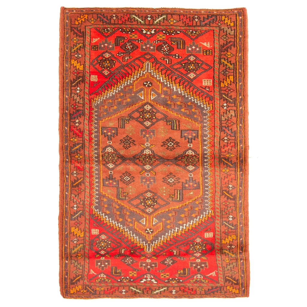 ECARPETGALLERY Hand-knotted Andelz Red Wool Rug - 4'2 x 6'10