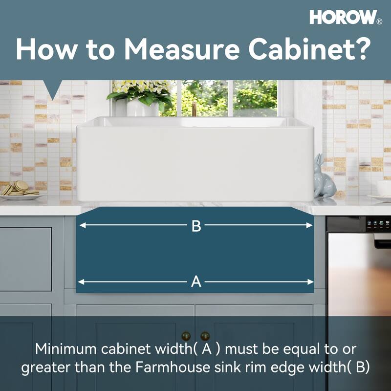 HOROW 30 in. Farmhouse/Apron-Front Single Bowl White Fireclay Kitchen Sink with Bottom Grid and Strainer