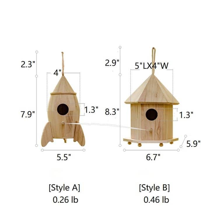 RusticReach Natural Solid Wood Bird's Nest - Style [A]
