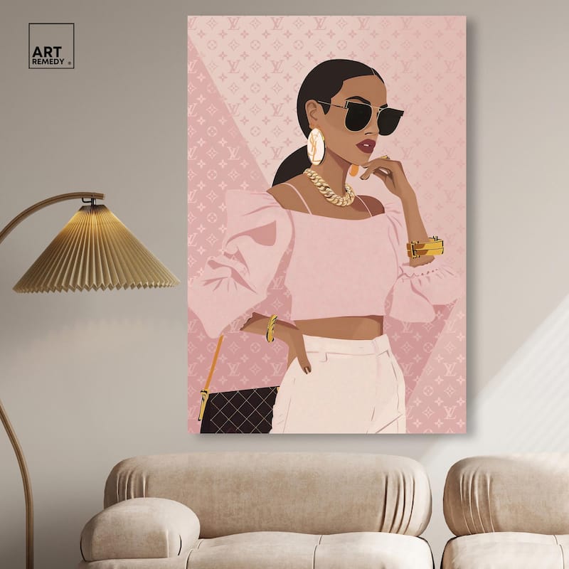 Simple Pink Look Canvas by Art Remedy, Gallery Wrapped
