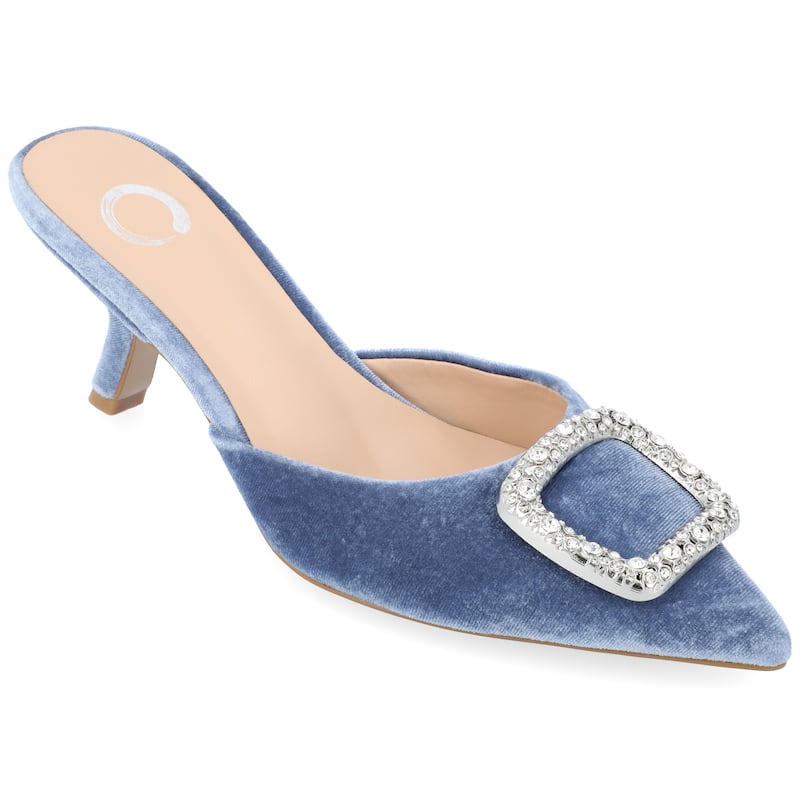 Journee Collection Women's Rishie Slip On Kitten Heel Mule Pump
