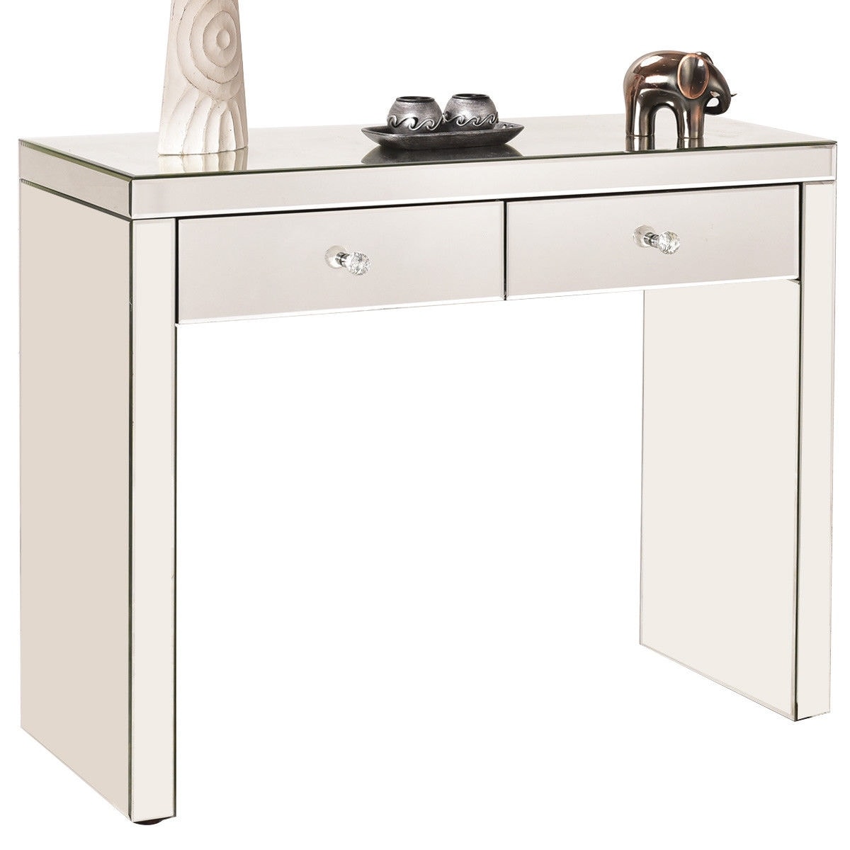 Shop Costway Silver Mirrored Console Table Home Vanity Dressing
